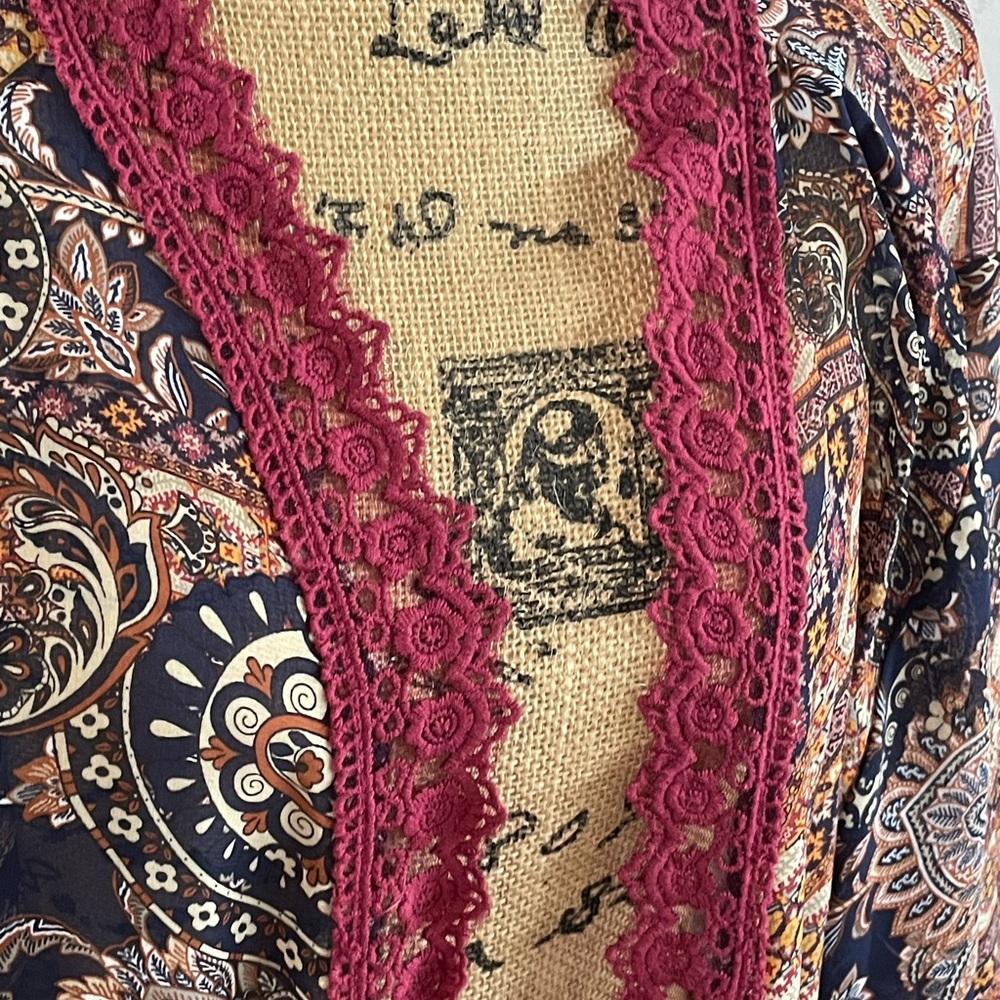 Great swim suit cover-up - Shirley kimono 👘 beautiful burgundy paisley